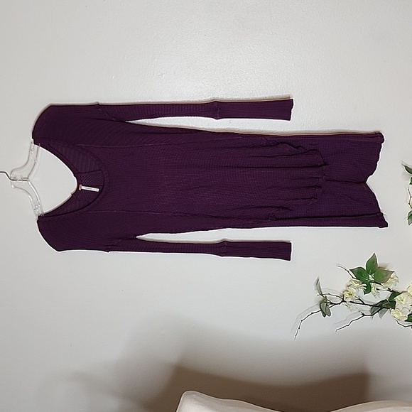 NEW Free People Revolve Thermal Ventura Drippy African Violet Top Bohemian Gypsy - Picture 7 of 16